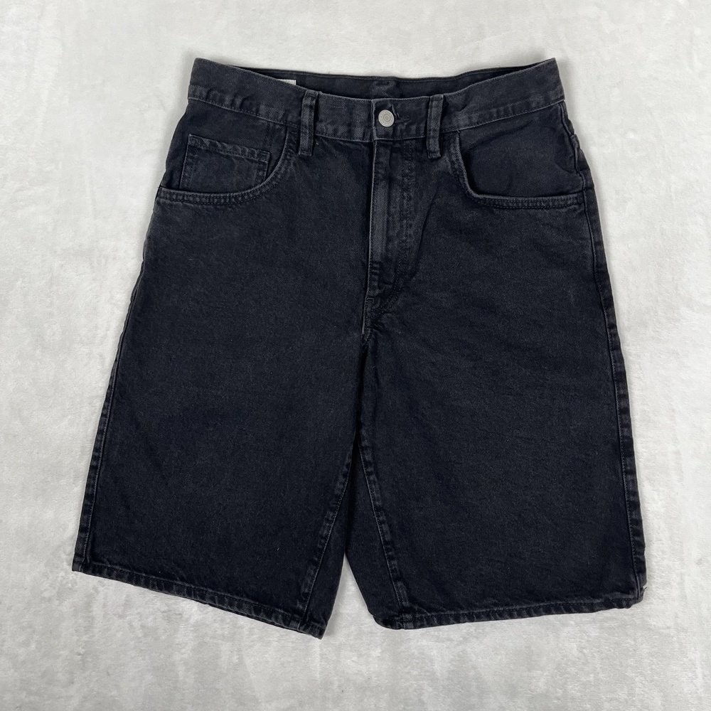 Zara Denim Shorts Mens 31 Gray Charcoal Wash Bermuda 12 Inseam 5-Pocket Casual